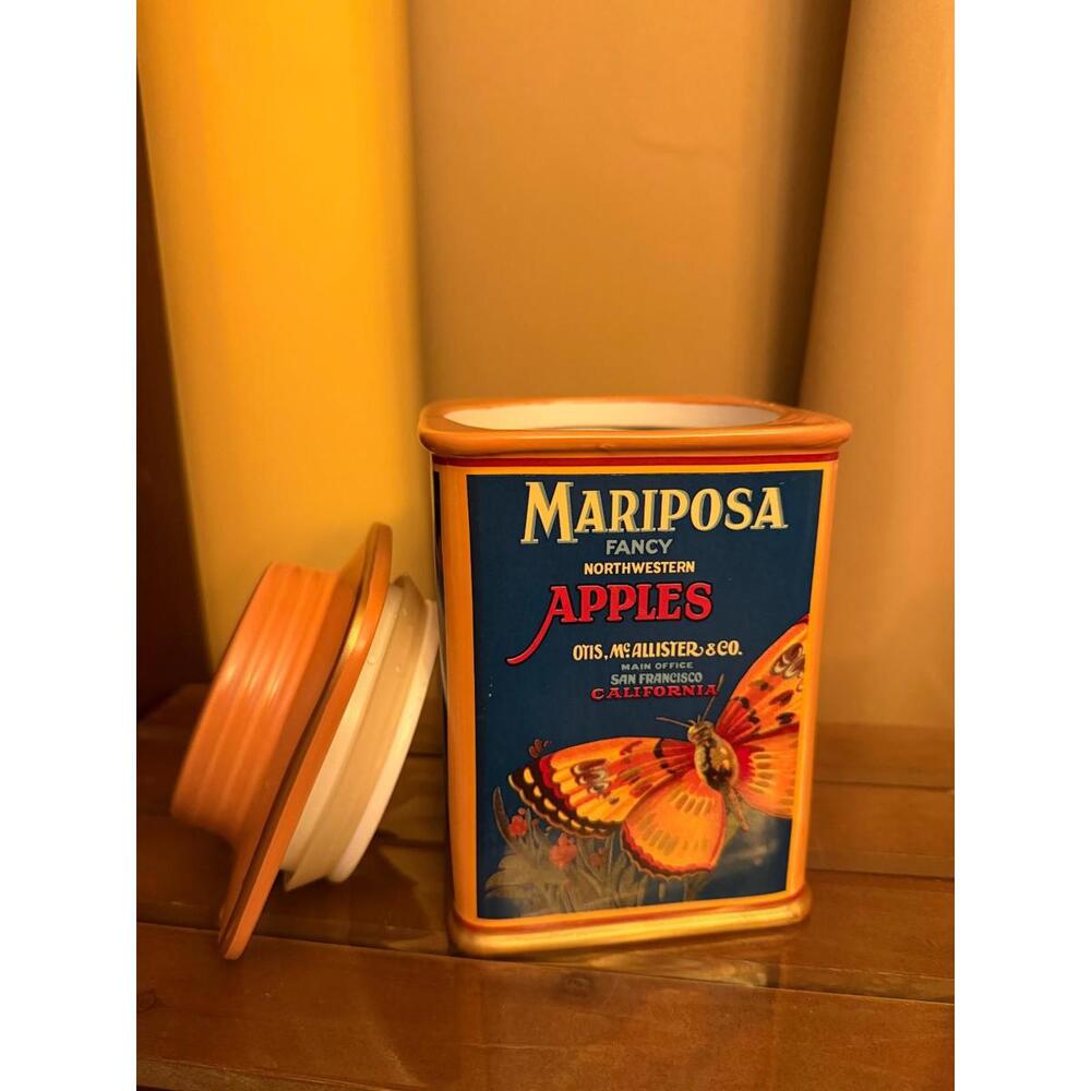 Oneida Mariposa Fancy Apples Ceramic Canister - Picture 3 of 9